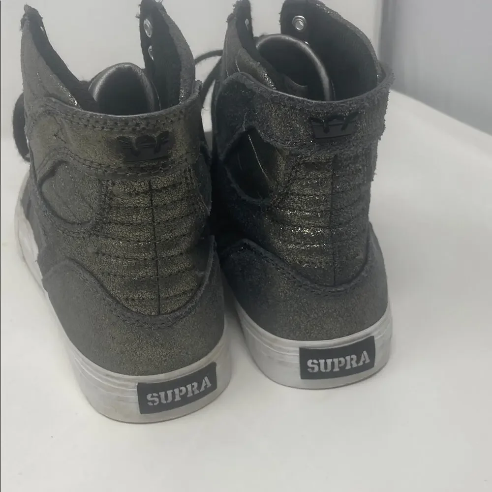 Supra Muska 001 Hightop Metallic Retro Skateboard Shoes Kid's 5/Women's 6.5